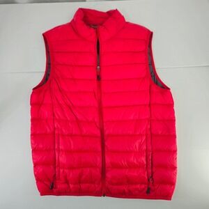 HEMISPHERE Packable Puffer Vest Red Lightweight Performance Dynamic Sport Fib. M